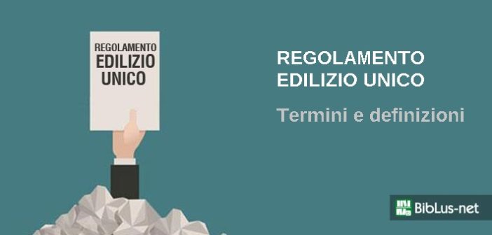 regolamento edilizio unico
